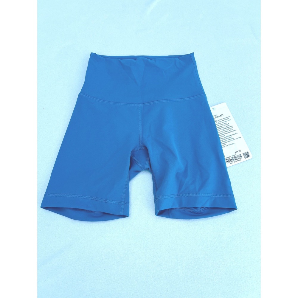 Lululemon Wunder Train High Rise Short 6" Washed Denim LW7BESS WSDN Size 2